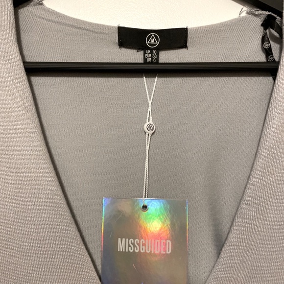 BNWT missguided plunge knit grey bodysuit - Picture 2 of 4